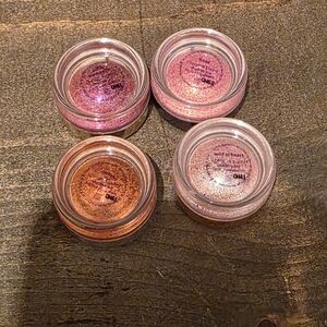 Set of Four Pink and Purple Glitter Eyeshadows